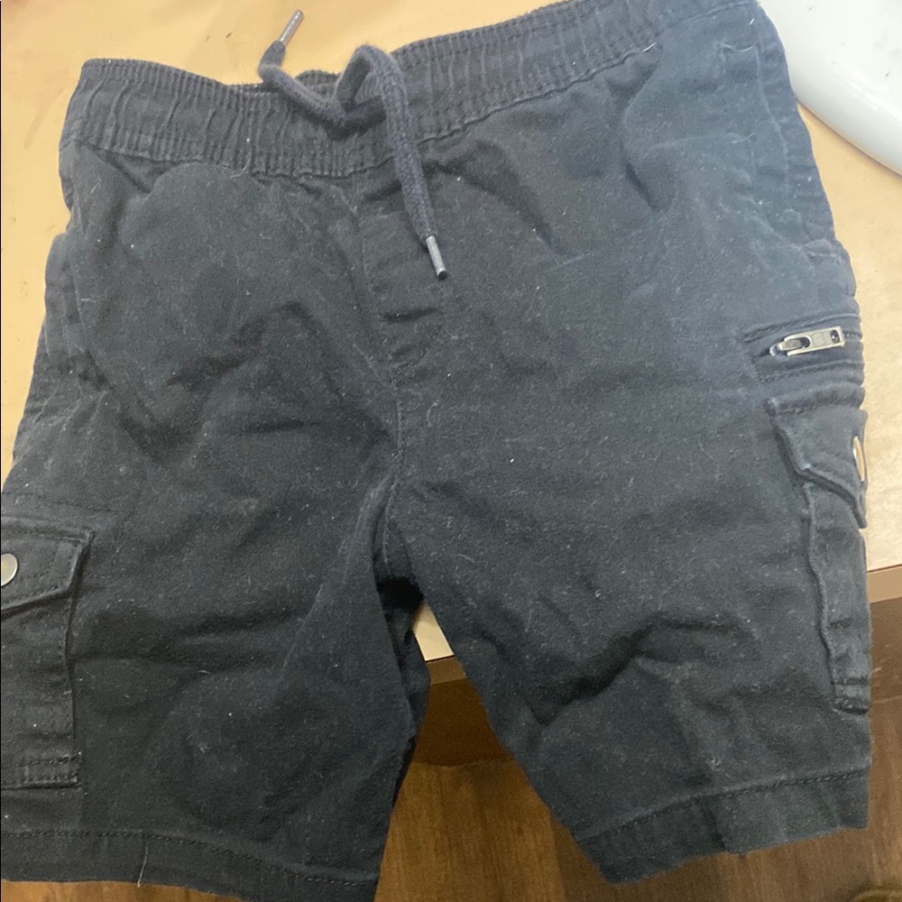 Kids Black Cargo Shorts